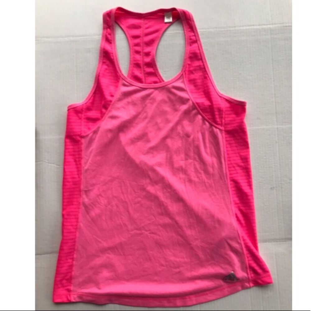 Adidas pink racerback tank size large